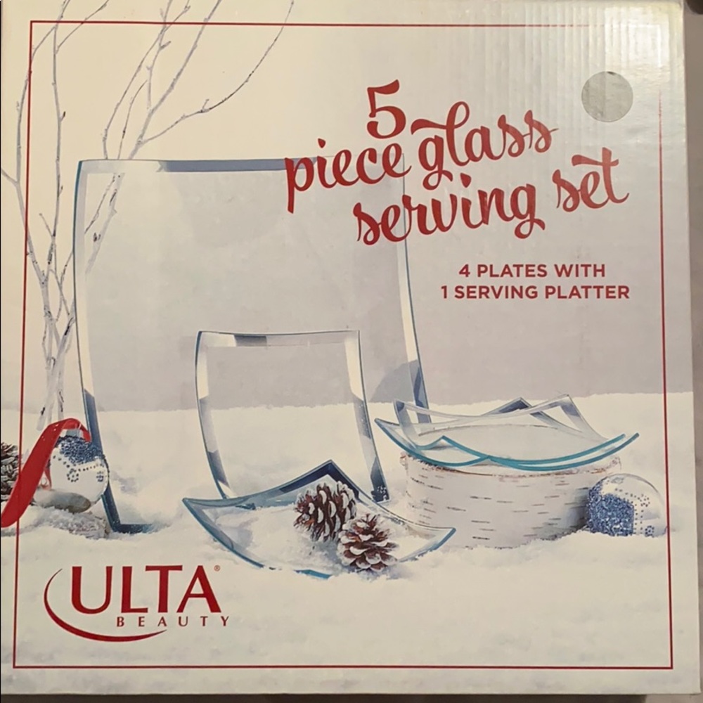 5 piece glass serving set NWT
